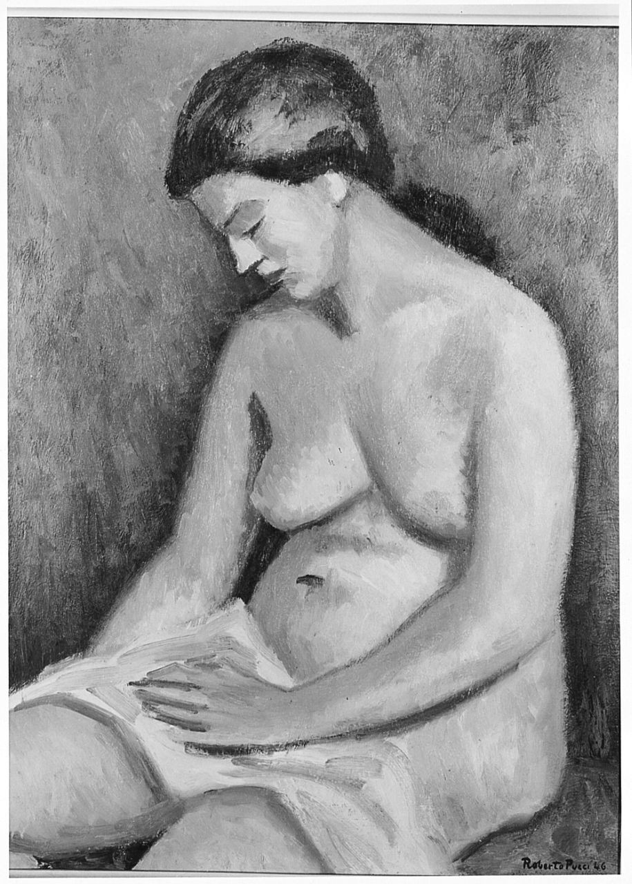 figura femminile nuda (dipinto) di Pucci Roberto (sec. XX)