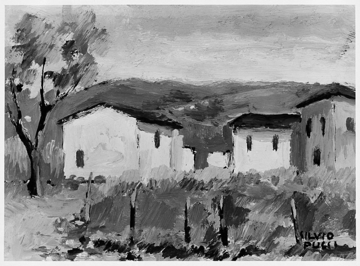 paesaggio rurale (dipinto) di Pucci Silvio (secondo quarto sec. XX)