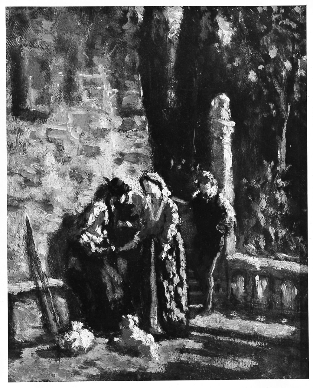 L'indovina, figure maschili e femminili (dipinto) di Raymond Ludovico (seconda metà sec. XIX)