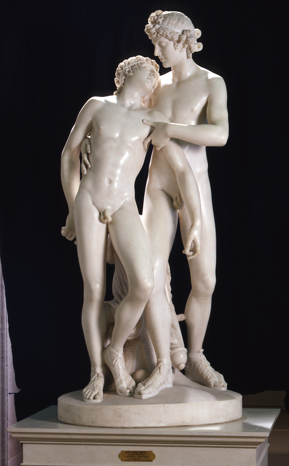 Apollo e Giacinto (gruppo scultoreo) di Ricci Stefano (sec. XIX)