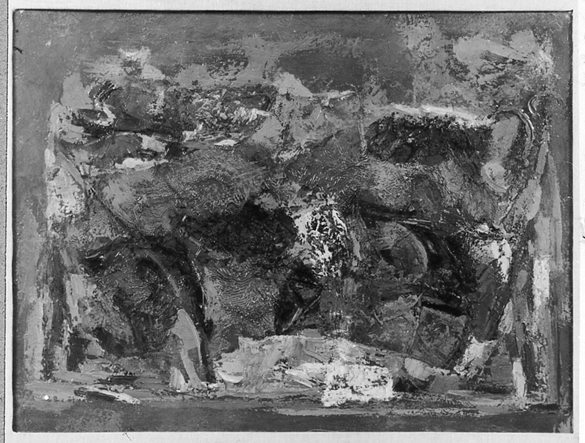 Vigneto d'autunno, soggetto astratto (dipinto) di Pone Alfonso (sec. XX)