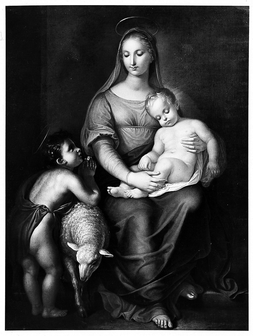 Madonna con Bambino e San Giovannino (dipinto) di Martellini Gasparo (sec. XIX)