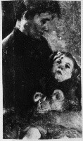 figura femminile con bambina (dipinto) di Ciani Cesare (inizio sec. XX)