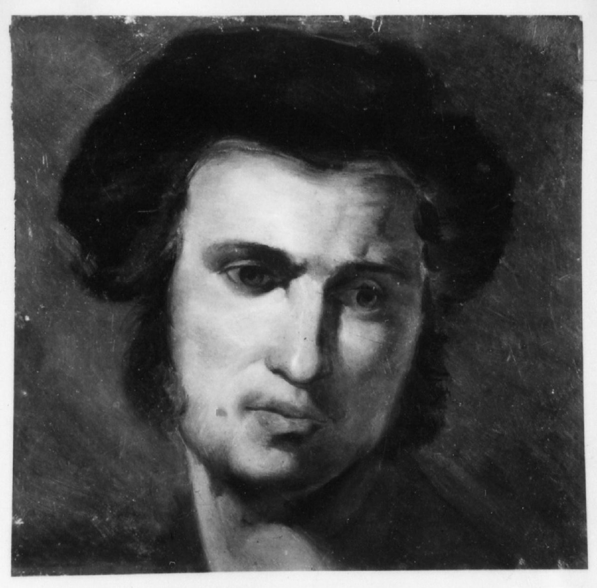 testa di giovane (dipinto) di Ferroni Egisto (terzo quarto sec. XIX)