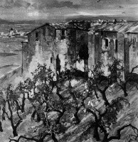 Giorno d'inverno (Giornata d'inverno), paesaggio invernale (dipinto) di Discovolo Antonio (sec. XX)