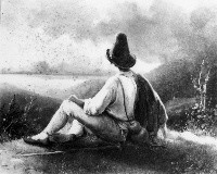 Pastorello abruzzese, pastorello seduto (dipinto) di Tischbein August Anton (sec. XIX)