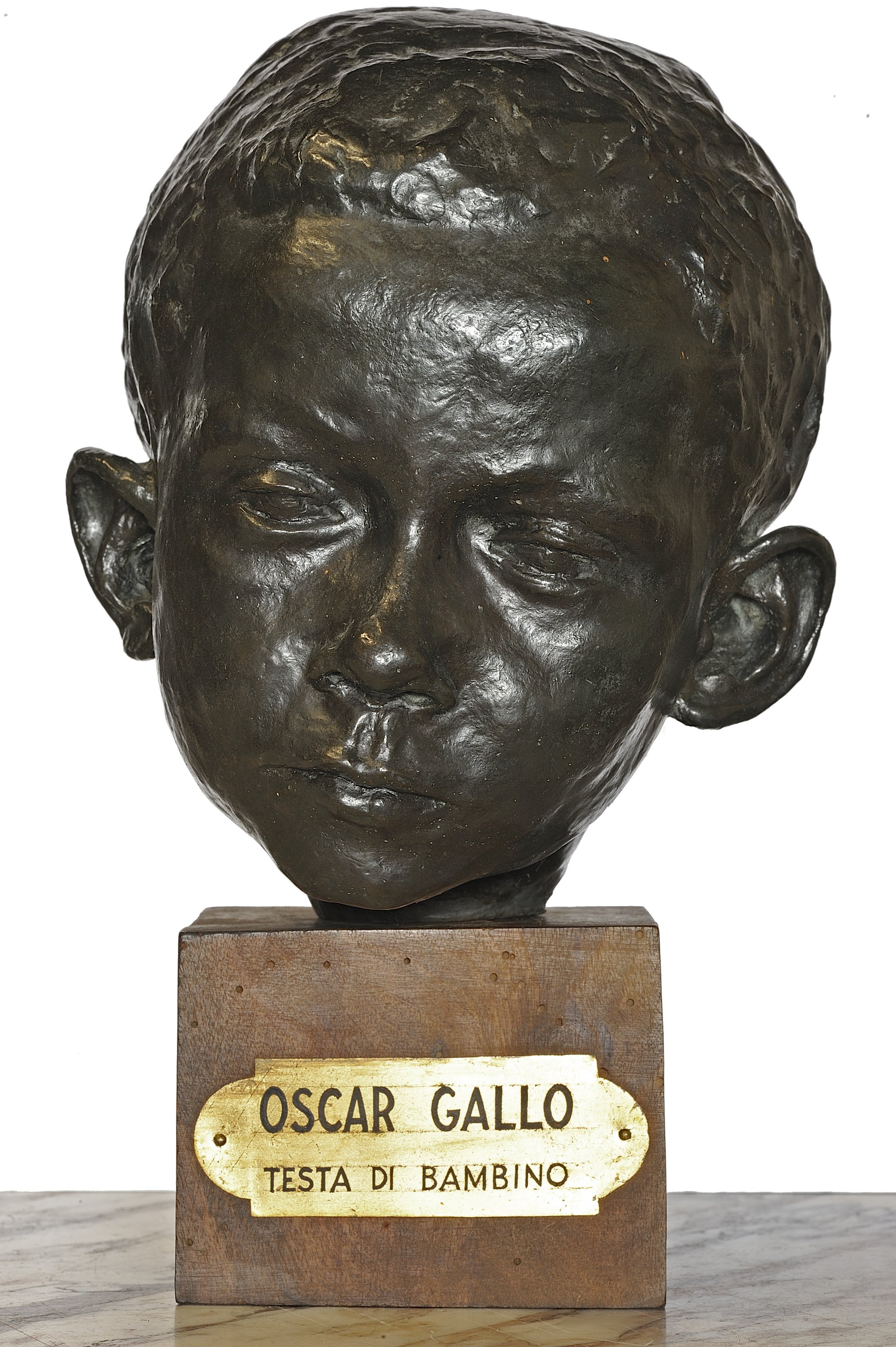 testa di bambino (scultura) di Gallo Oscar (sec. XX)