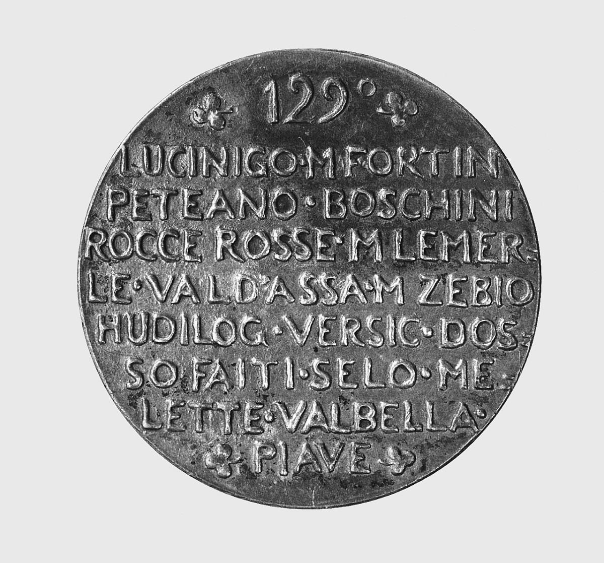 iscrizione (medaglia) di Trentacoste Domenico (sec. XX)