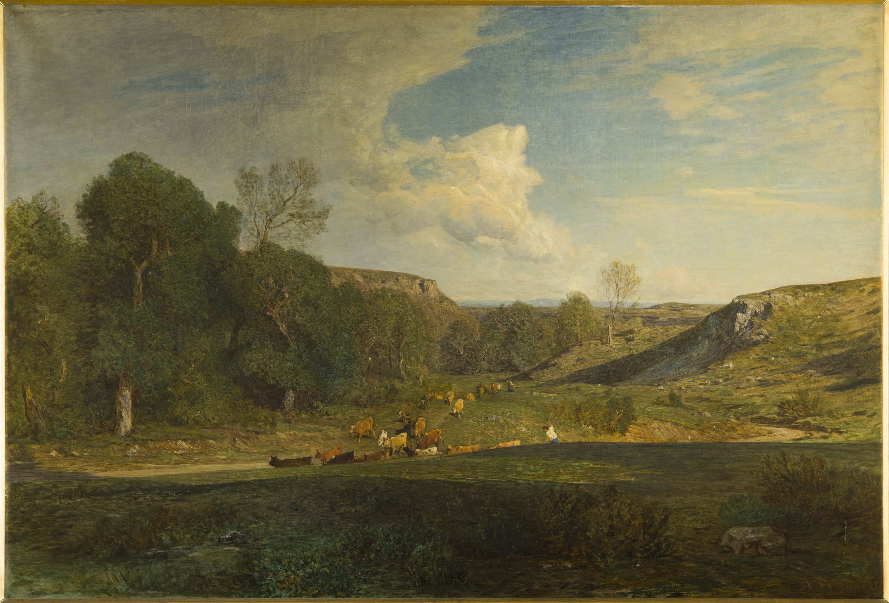 Dopo la pioggia, paesaggio (dipinto) di Fontanesi Antonio (sec. XIX)