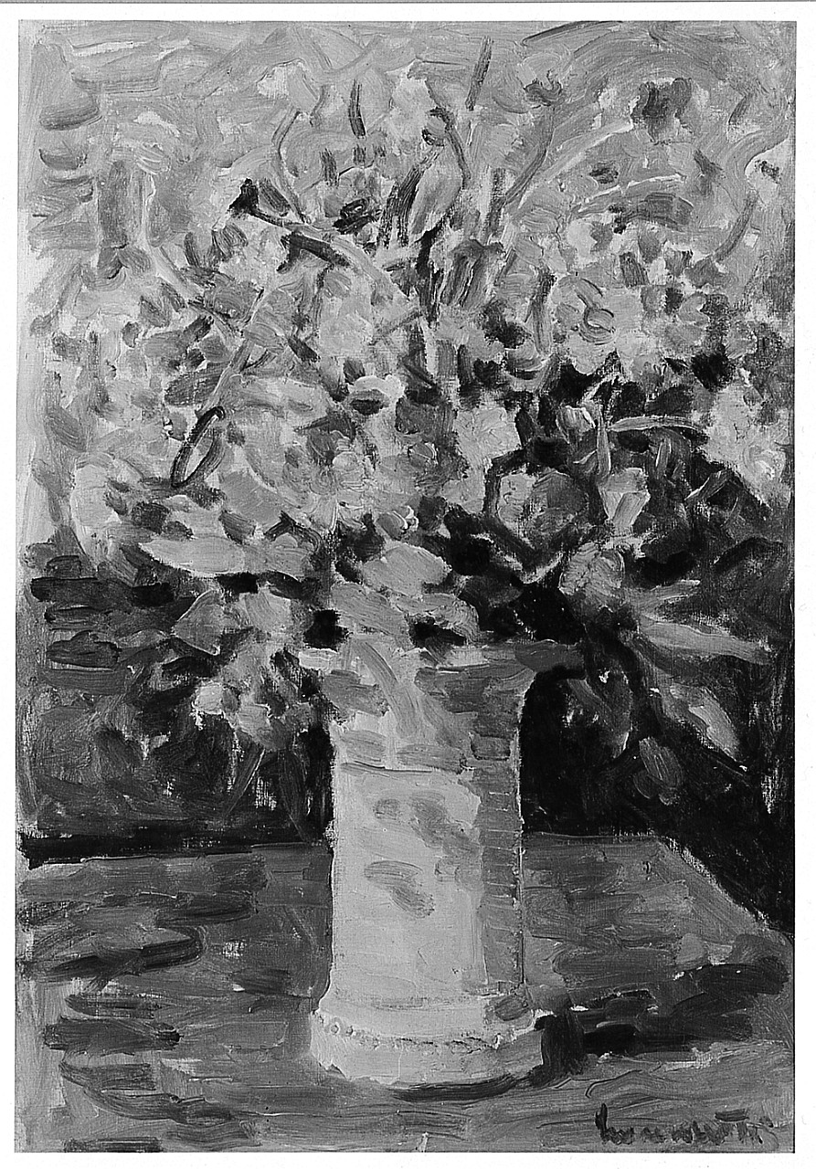 Fiori, vaso con fiori (dipinto) di Lorenzetti Leone (sec. XX)