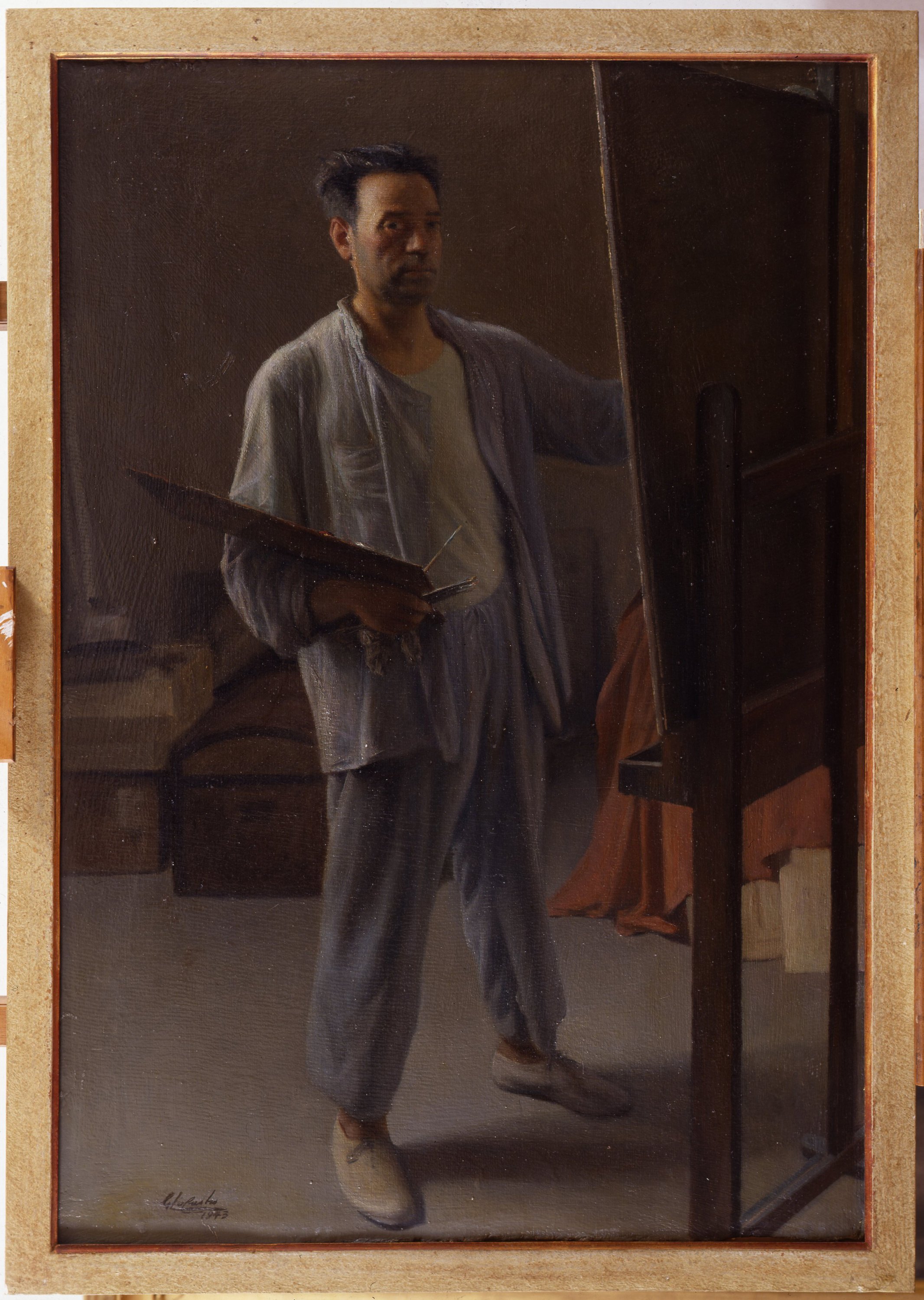 autoritratto di Giovanni Lo Castro (dipinto) di Lo Castro Giovanni (sec. XX)