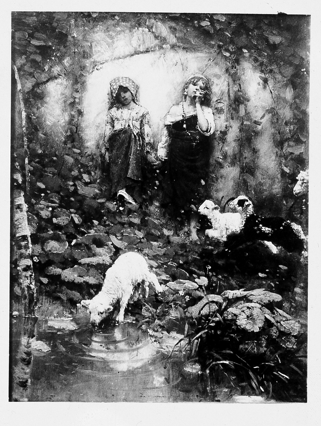 Pastorelle, scena pastorale (dipinto) di Michetti Francesco Paolo (sec. XIX)