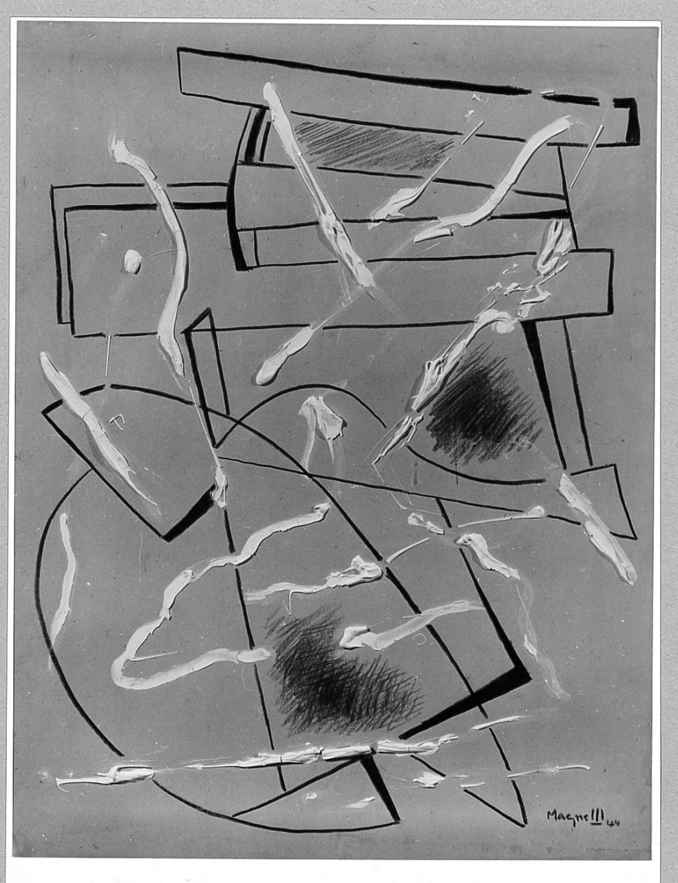 Gouache, soggetto astratto (dipinto) di Magnelli Alberto (sec. XX)