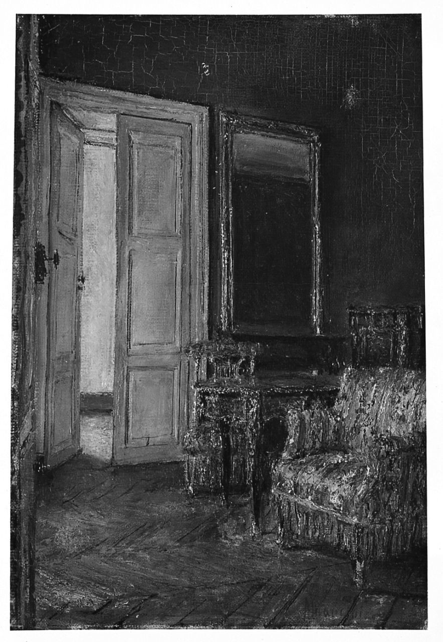 interno di abitazione (dipinto) di Mancini Antonio (sec. XIX)