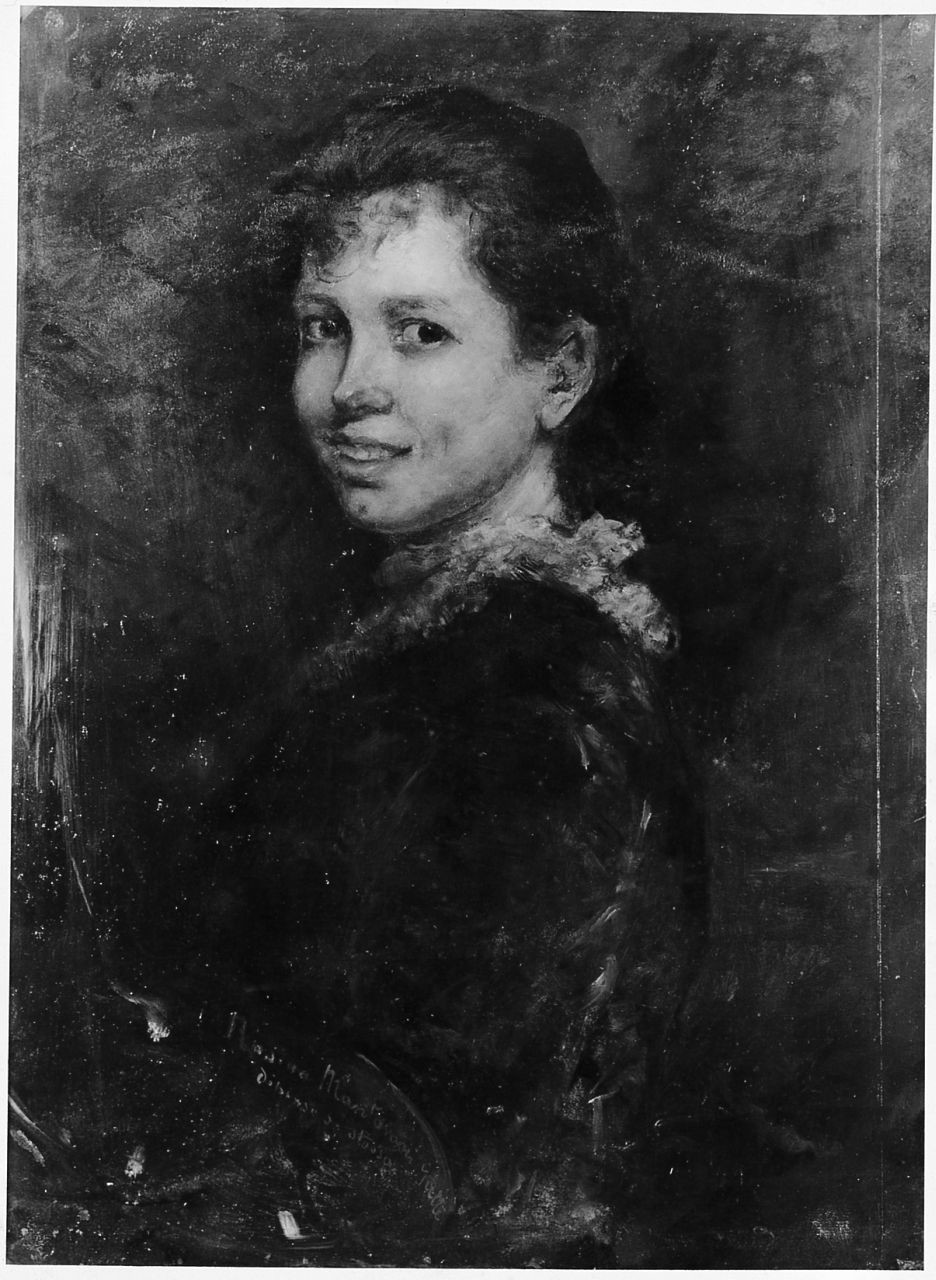 autoritratto di Rosina Mantovani Gutti (dipinto) di Mantovani Gutti Rosina (sec. XIX)