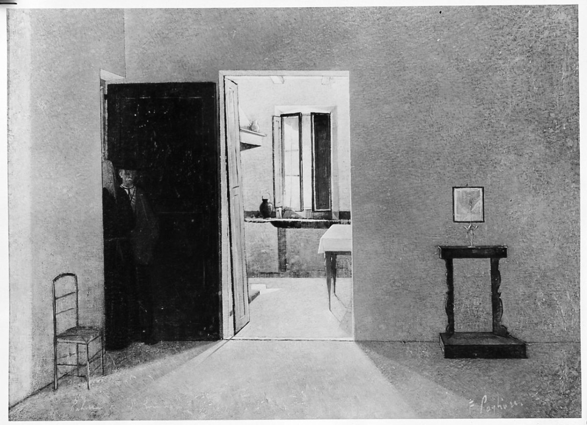 Interno Palazzuolo di Romagna, interno (dipinto) di Pagliazzi Francesco (sec. XX)