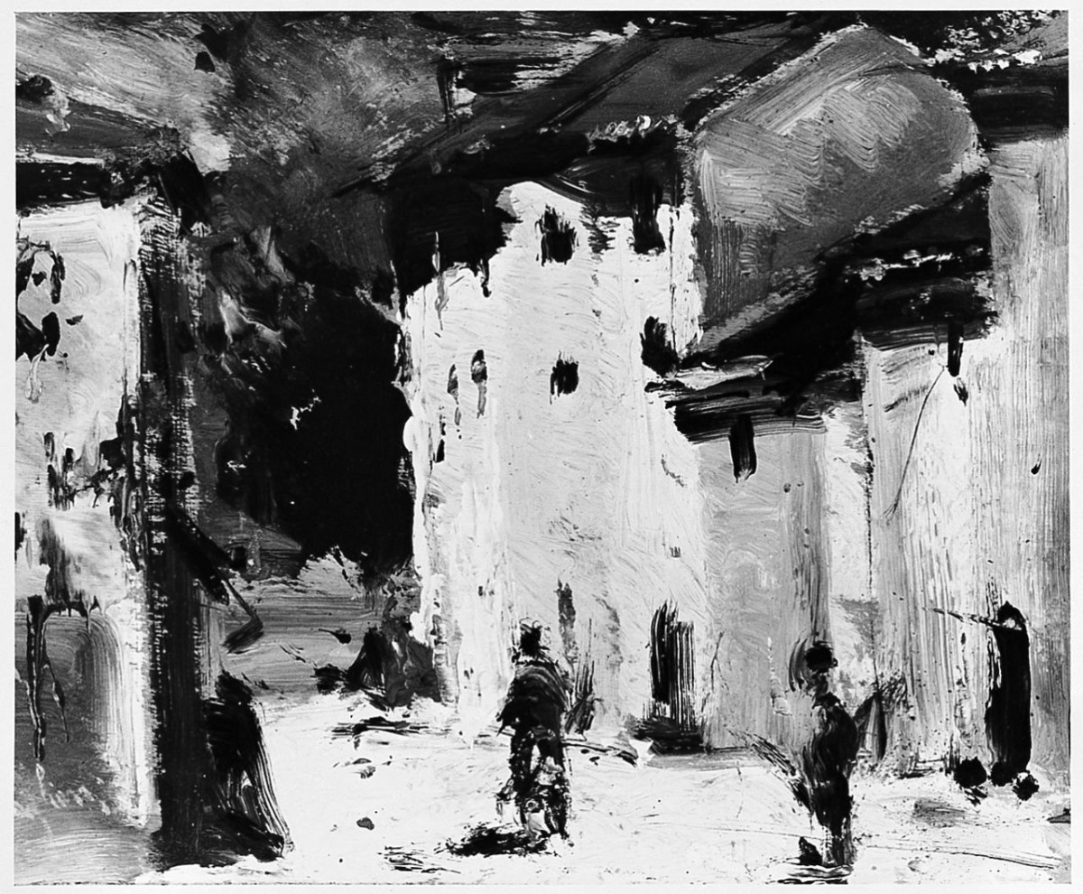 veduta di paese (dipinto) di Pagliazzi Francesco (sec. XX)