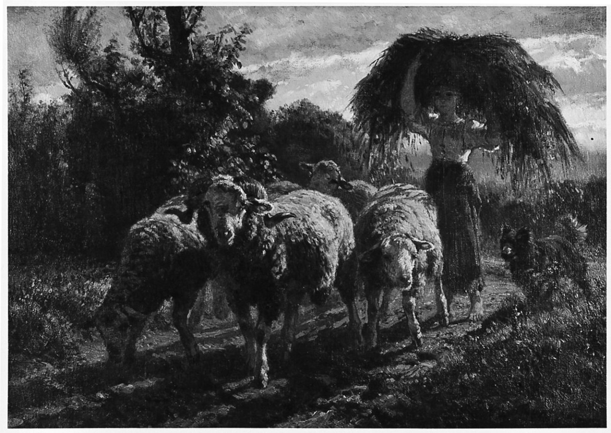 Pastorella, scena pastorale (dipinto) di Palizzi Filippo (sec. XIX)