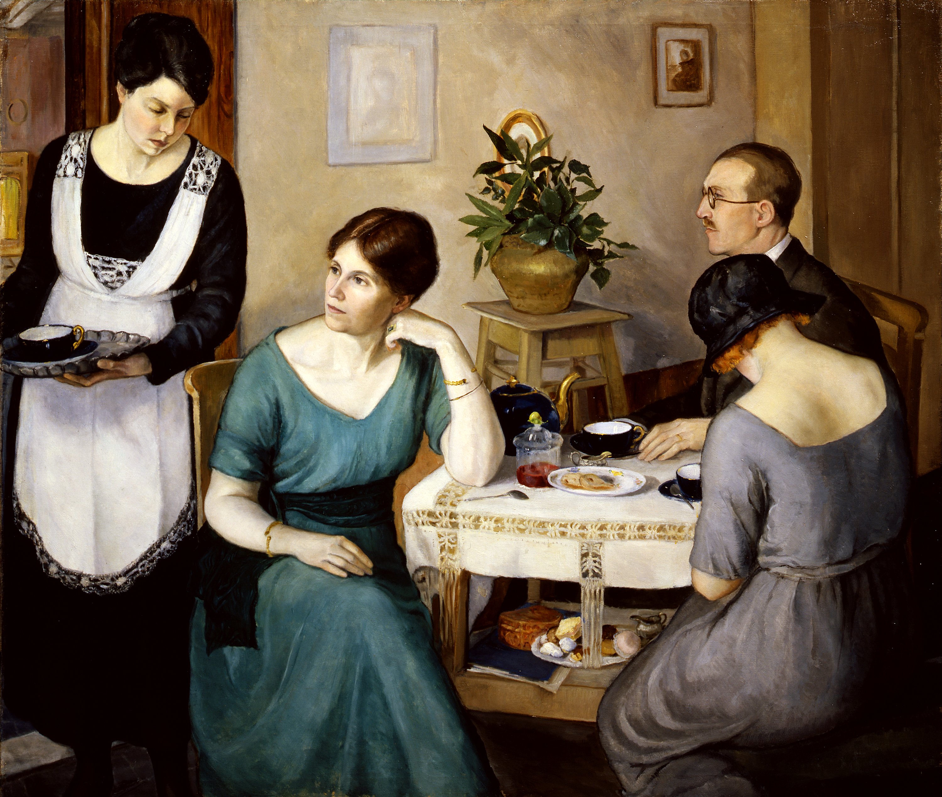 scena familiare (dipinto) di Morelli Vittoria (sec. XX)