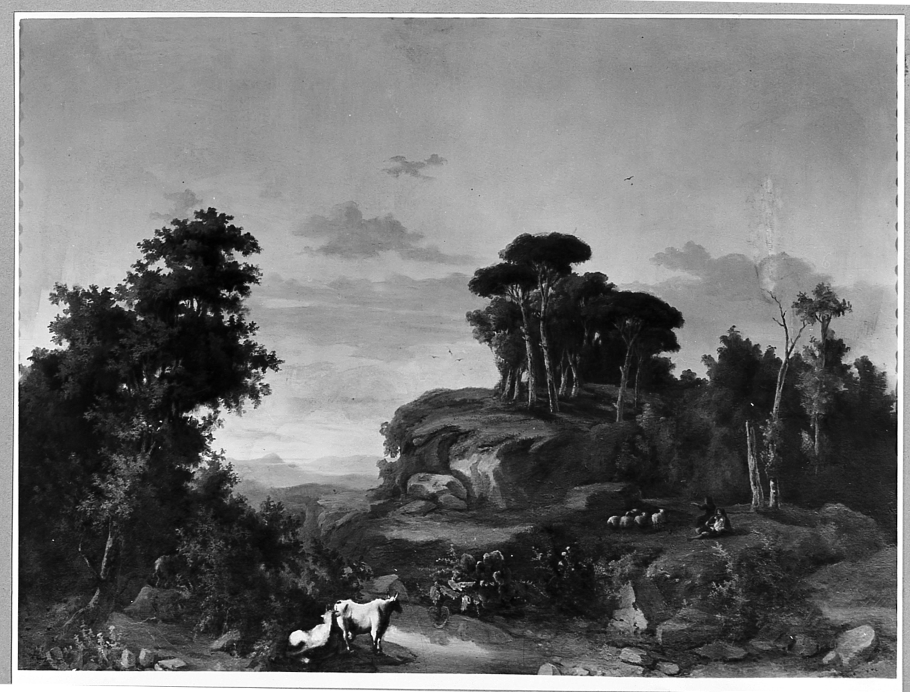 paesaggio con animali (dipinto) di Silei Luisa (sec. XIX)