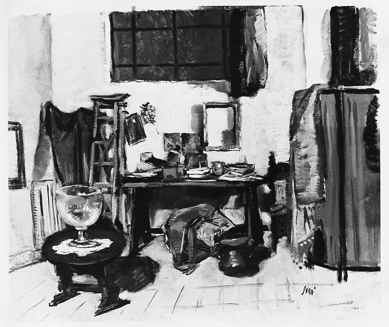 studio del pittore (dipinto) di Surdi Luigi (sec. XX)