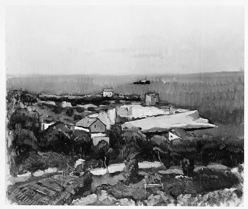 Mattino caldo a Sorrento, paesaggio estivo (dipinto) di Surdi Luigi (sec. XX)