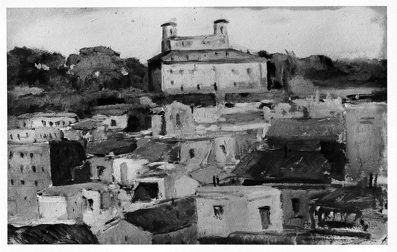 veduta di Villa Medici (dipinto) di Surdi Luigi (sec. XX)