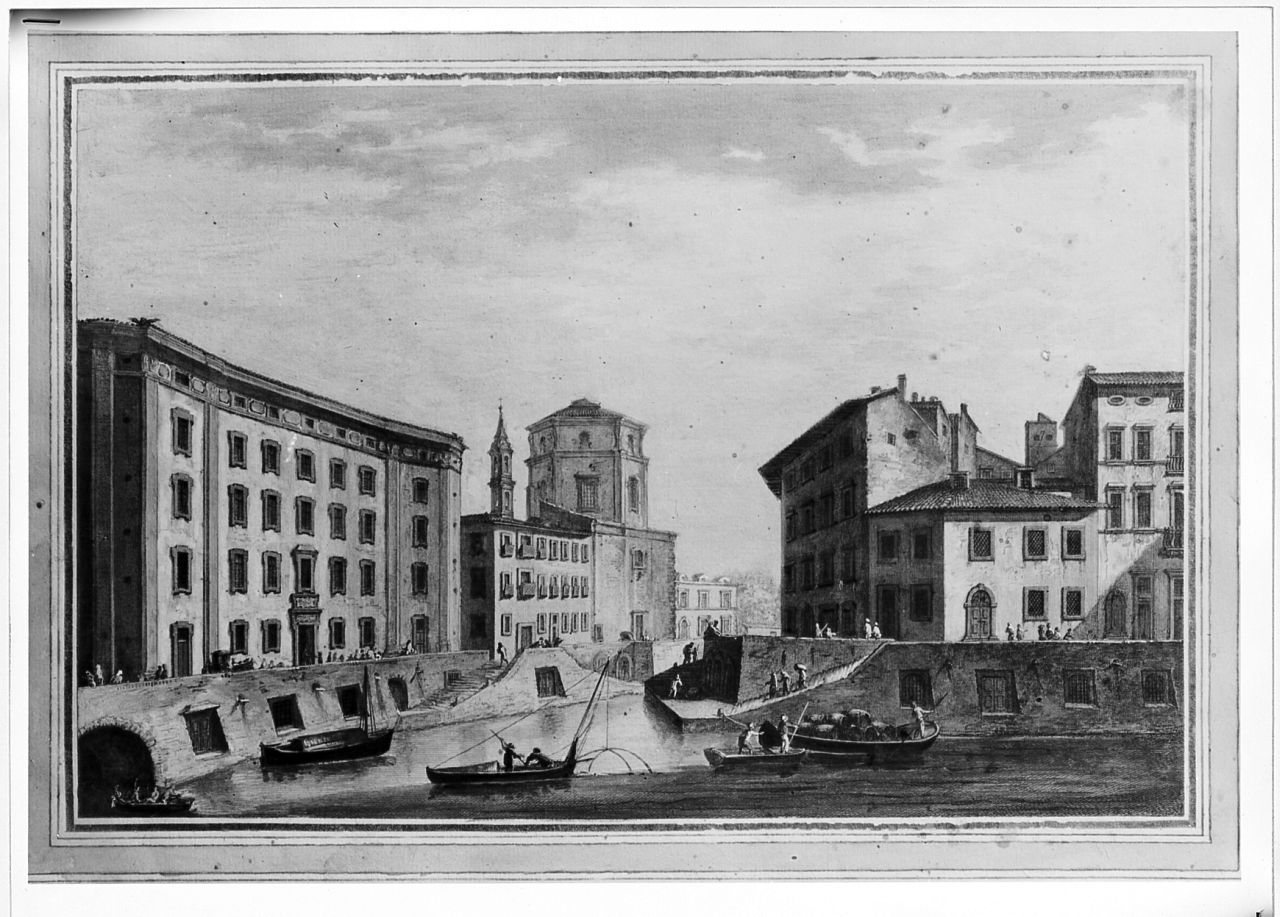 Venezia Nuova vista dalla parte dei P.P. Domenicani di Livorno (dipinto) di Terreni Giuseppe Maria (fine sec. XVIII)