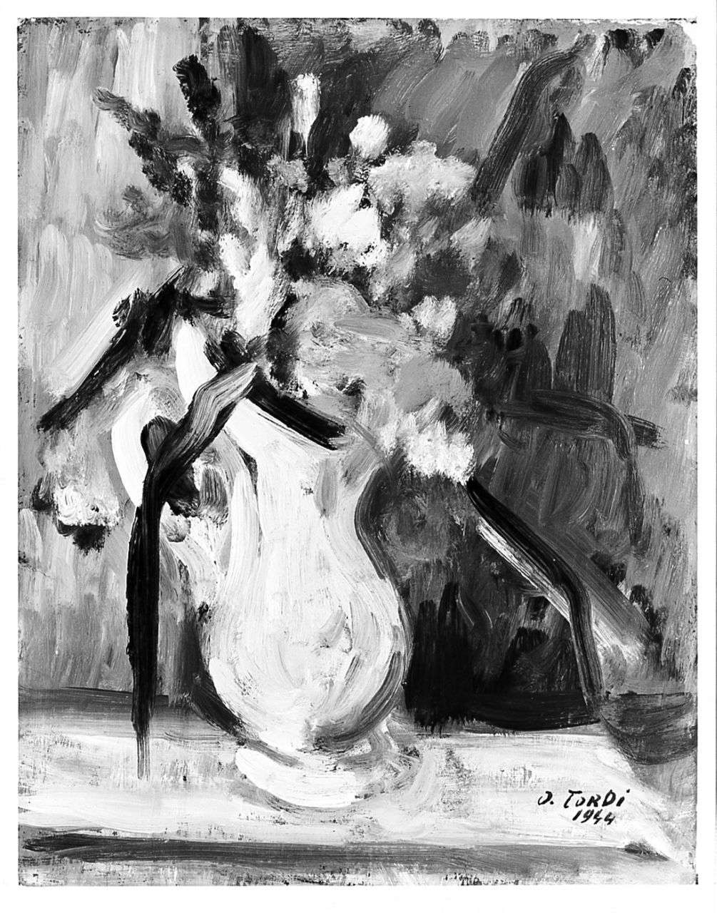 vaso con fiori (dipinto) di Tordi Osvaldo (sec. XX)