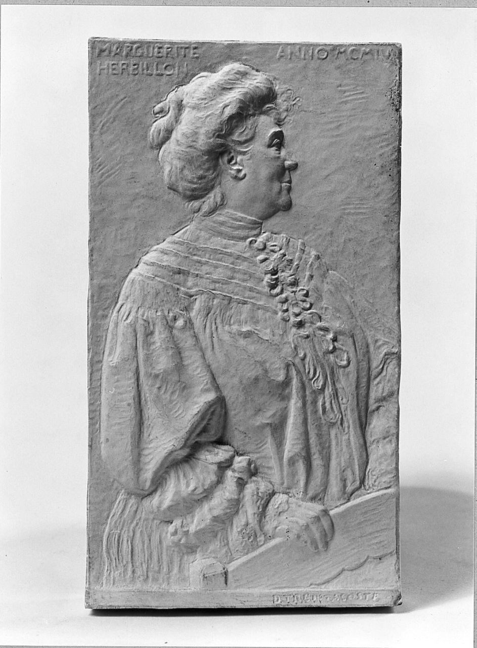 ritratto di Marguerite Herbillon (calco di rilievo) di Trentacoste Domenico (sec. XX)