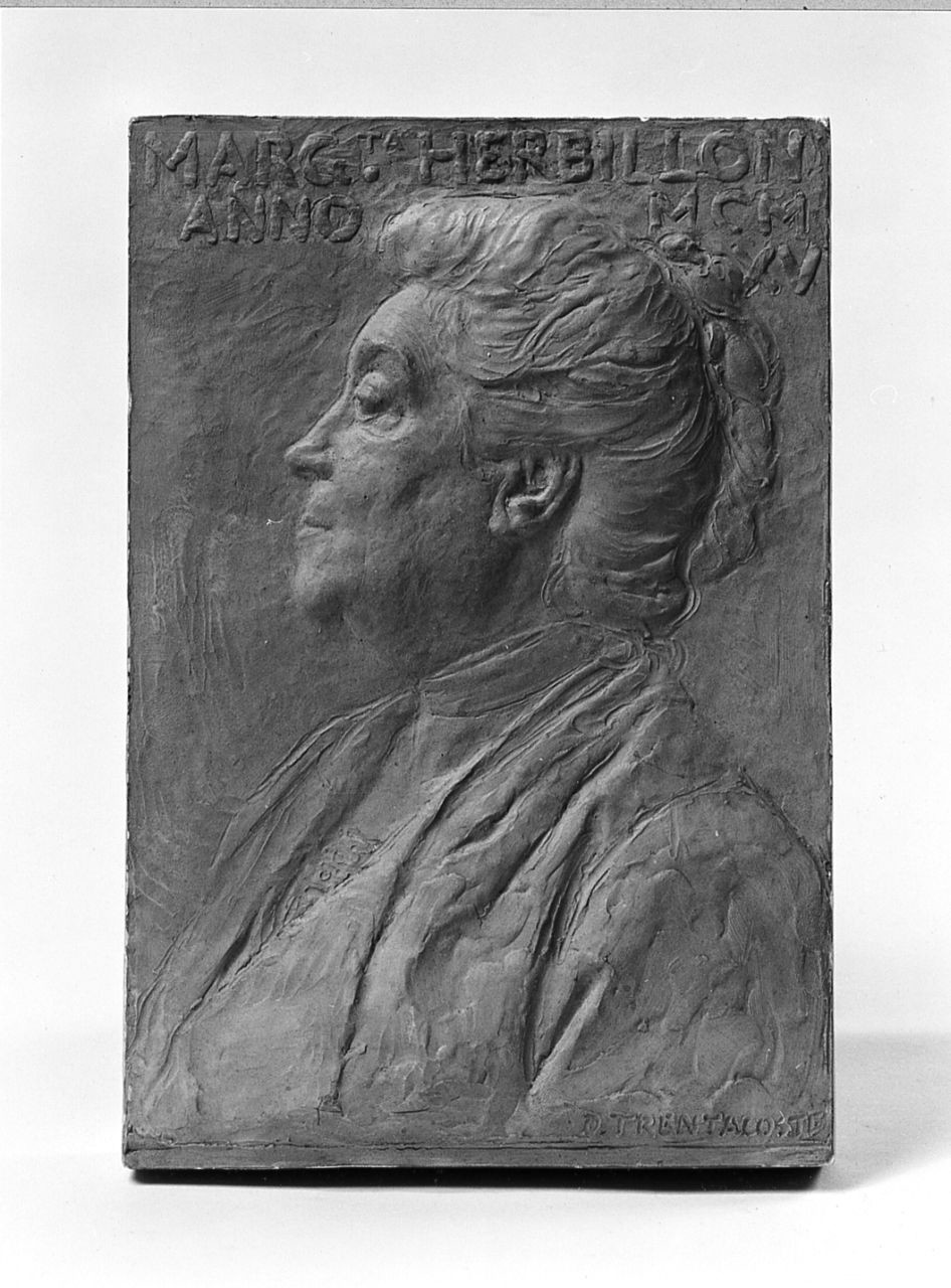 ritratto di Marguerite Herbillon (calco di rilievo) di Trentacoste Domenico (sec. XX)