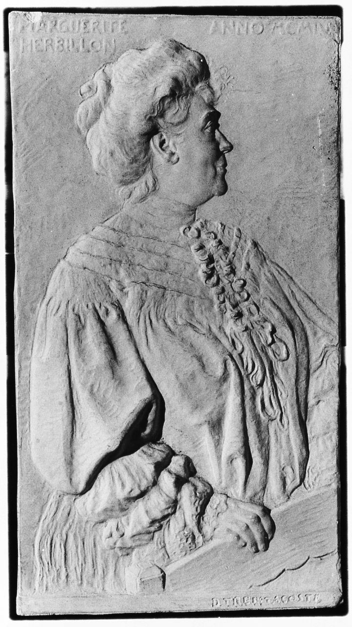 ritratto di Marguerite Herbillon (calco di rilievo) di Trentacoste Domenico (sec. XX)