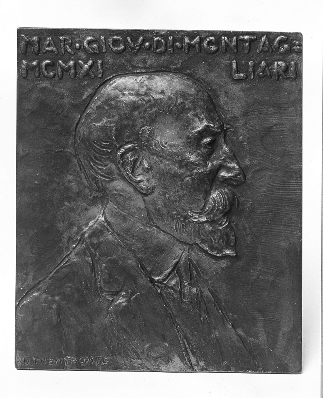 ritratto di Giovanni di Montagliari (placchetta) di Trentacoste Domenico (sec. XX)