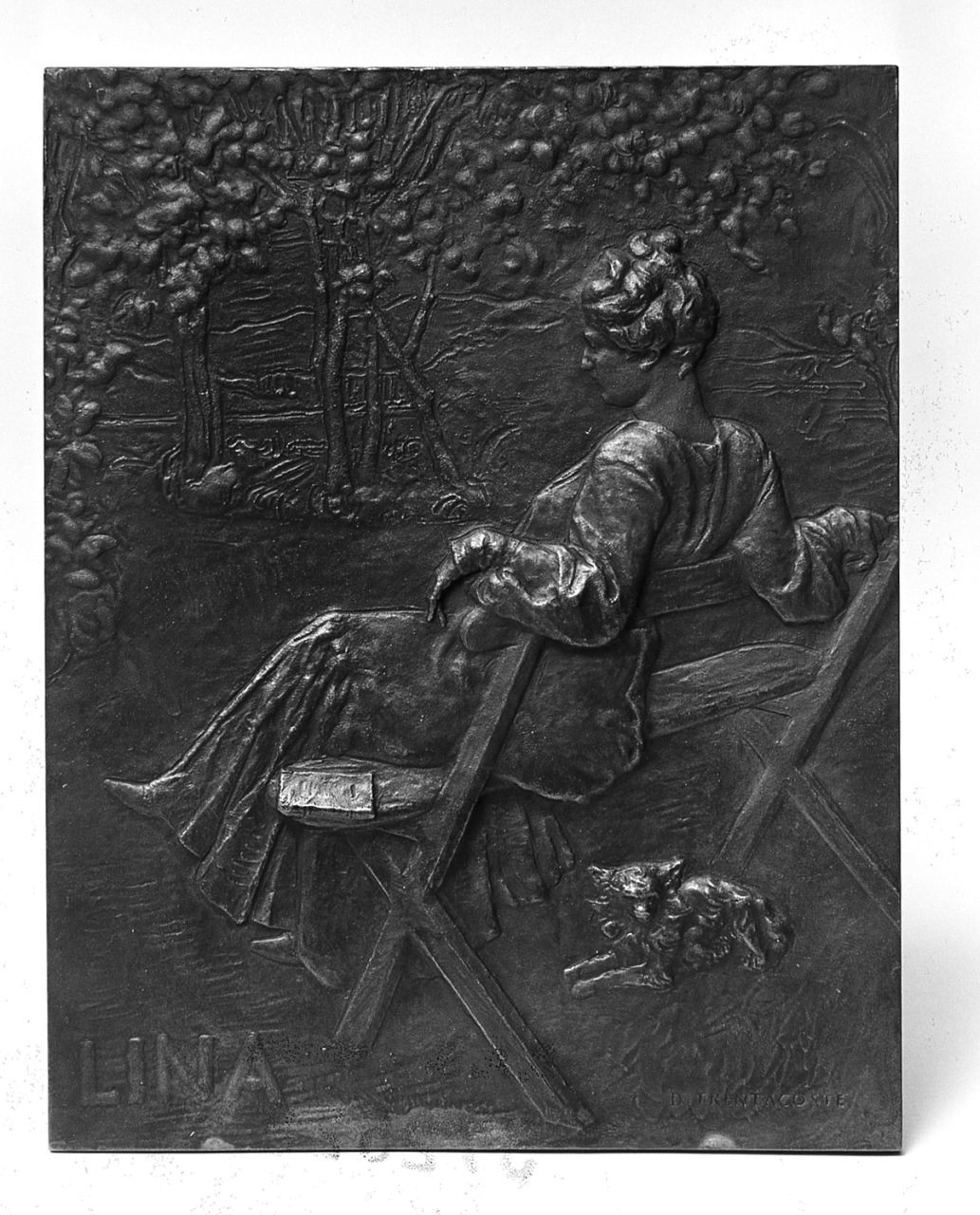 Lina Cavalieri (placchetta) di Trentacoste Domenico (sec. XX)