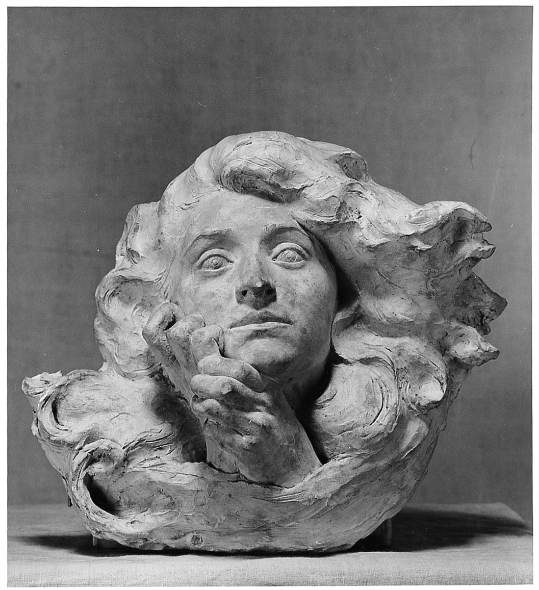 testa di donna (calco di scultura) di Trentacoste Domenico (sec. XX)