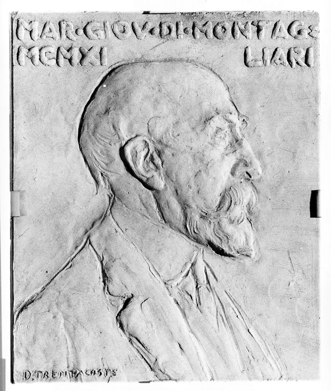 ritratto di Giovanni di Montagliari (calco di rilievo) di Trentacoste Domenico (sec. XX)
