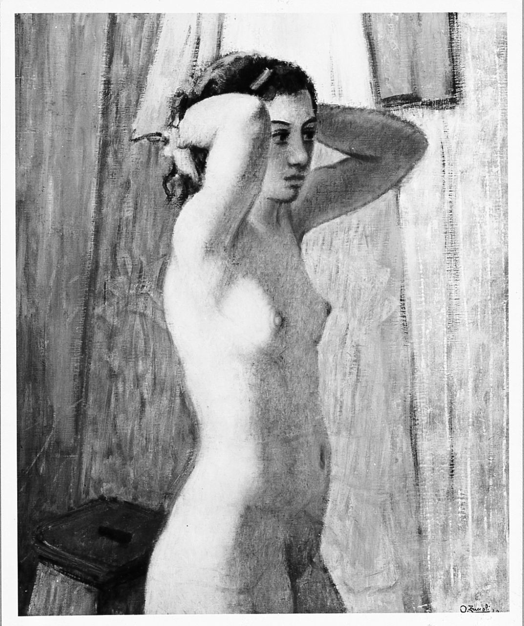 figura femminile nuda (dipinto) di Zuccoli Oreste (sec. XX)