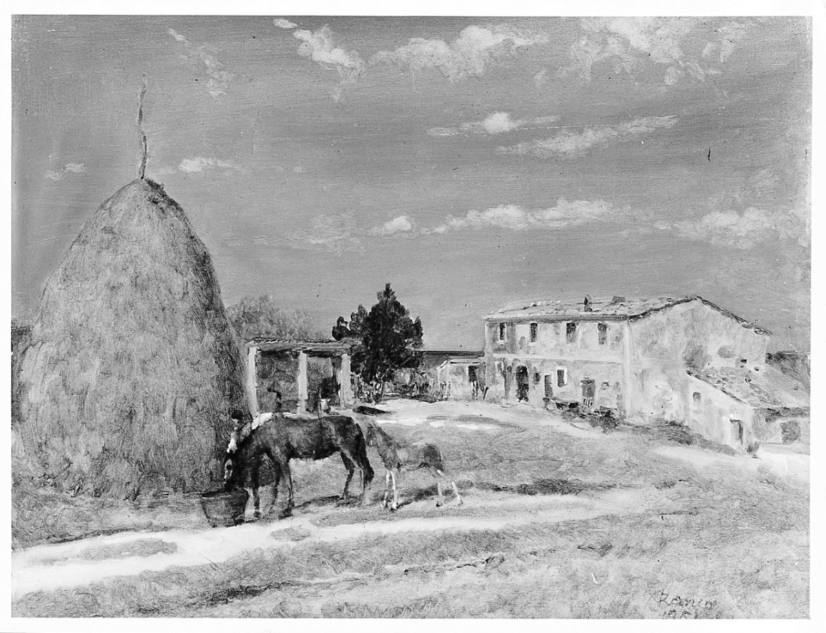 paesaggio rurale (dipinto) di Zanio (sec. XX)