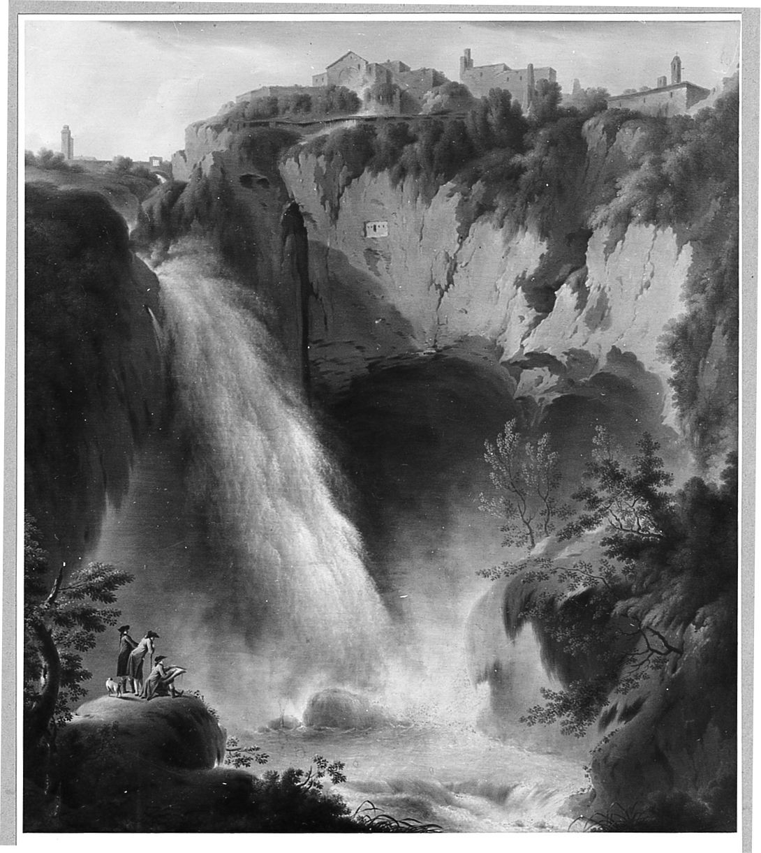 veduta delle cascate di Tivoli (dipinto) di Wutky Michael (sec. XVIII)