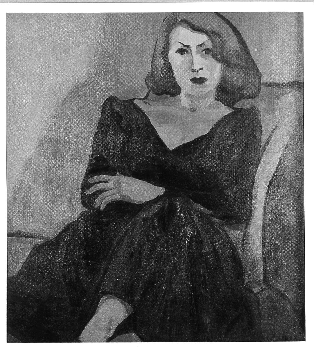 Ritratto in blu, ritratto di donna (dipinto) di Venna Landsmann Giuseppe (sec. XX)