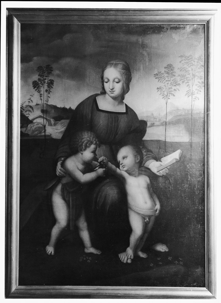Madonna del Cardellino, Madonna con Bambino e San Giovannino (dipinto) di Ancillotti Torello (sec. XIX)