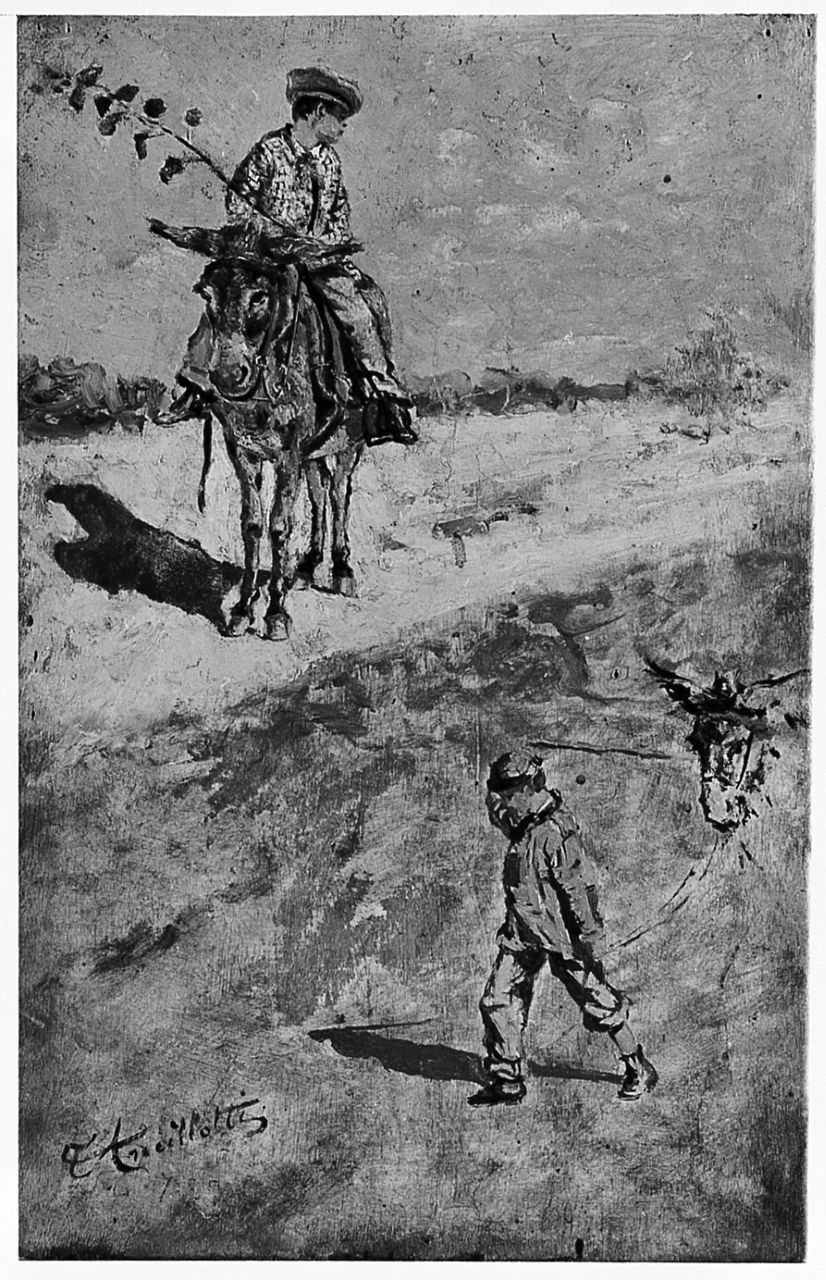 Fantasia d'estate, paesaggio con figure (dipinto) di Ancillotti Torello (sec. XIX)