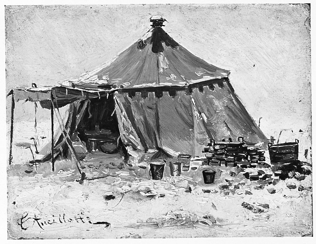 Tenda da campo del XVII secolo, tenda da campo (dipinto) di Ancillotti Torello (sec. XIX)