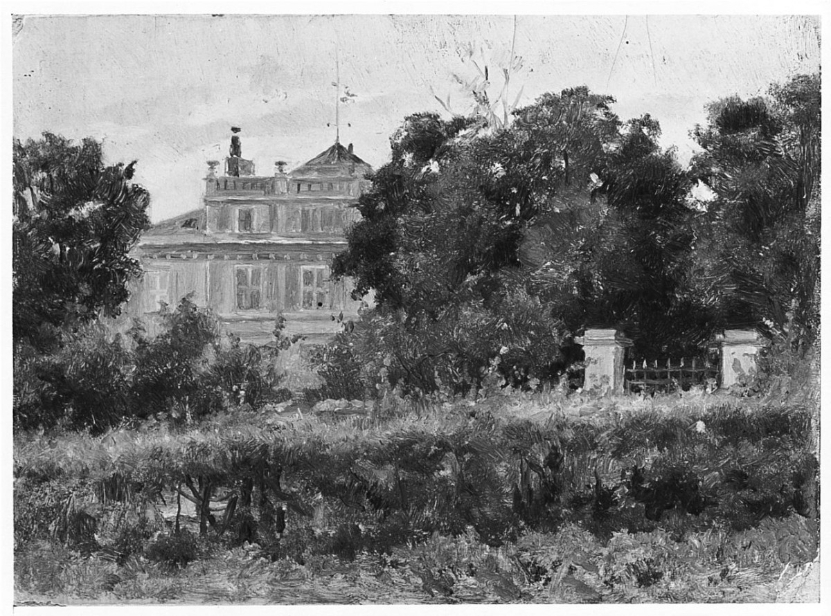 Villa près de Rouen, villa presso Rouen (dipinto) di Ancillotti Torello (sec. XIX)