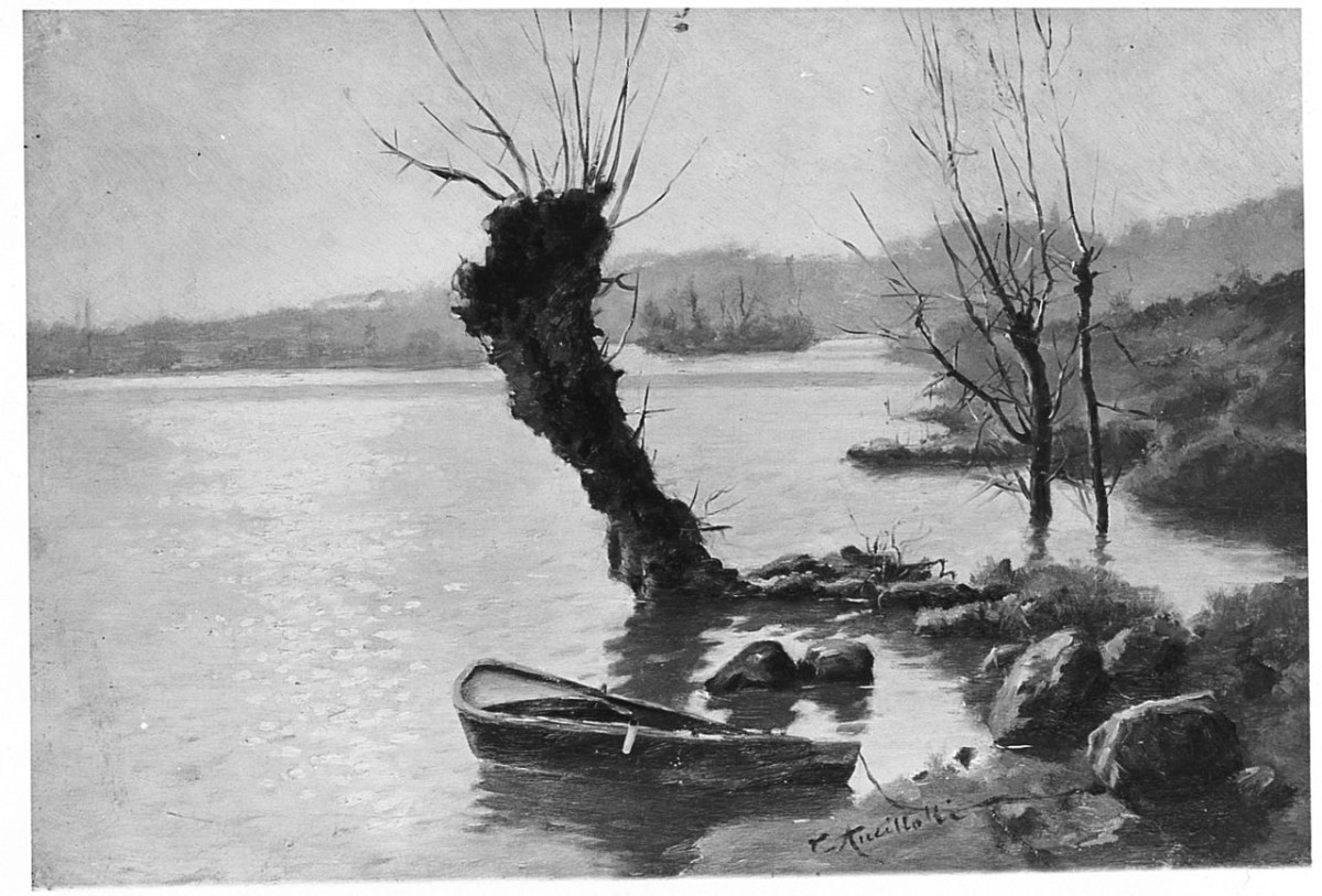 Automne, paesaggio autunnale (dipinto) di Ancillotti Torello (ultimo quarto sec. XIX)