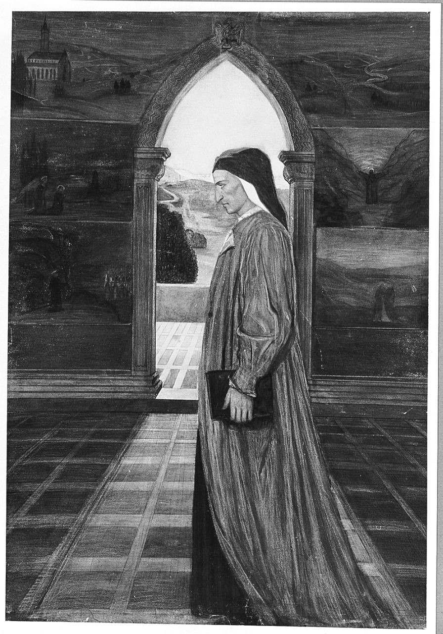 Dante Alighieri (dipinto) di Ancillotti Goretti Beatrice (sec. XX)