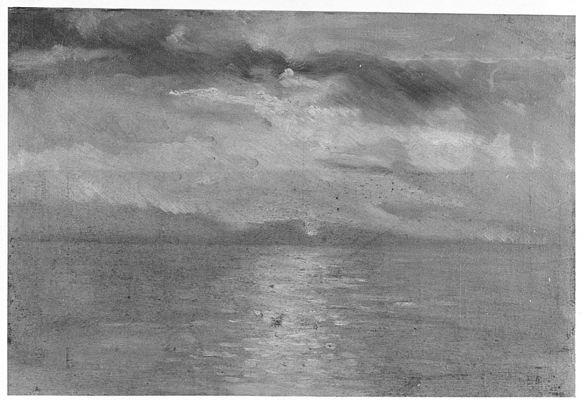 Alba sul mare, paesaggio marino (dipinto) di Ancillotti Goretti Beatrice (sec. XX)