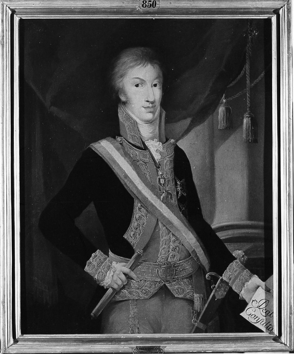 ritratto di Ludovico di Borbone Re d'Etruria (dipinto) - ambito toscano (sec. XIX)