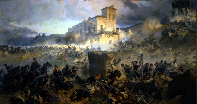 ultimo assalto alla battaglia di S. Martino (dipinto) di Ademollo Carlo (sec. XIX)