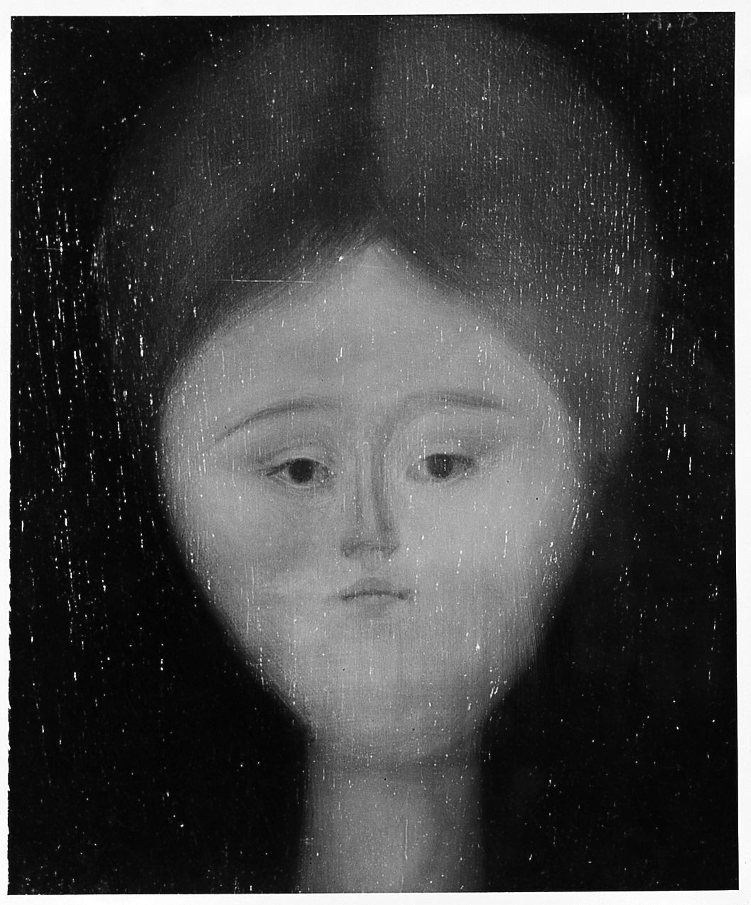 testa di donna (dipinto) di Bueno Antonio (sec. XX)